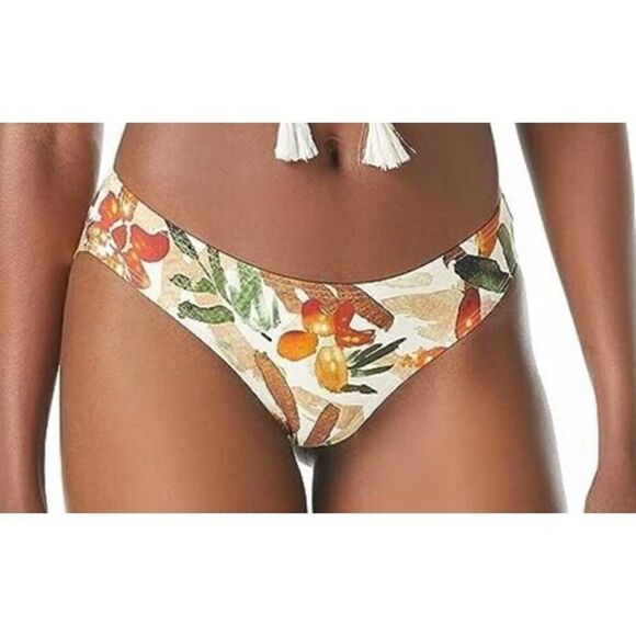 1426 Vince Camuto Printed Bikini Swim Bottom BONE FLORAL sz S new - Picture 1 of 2
